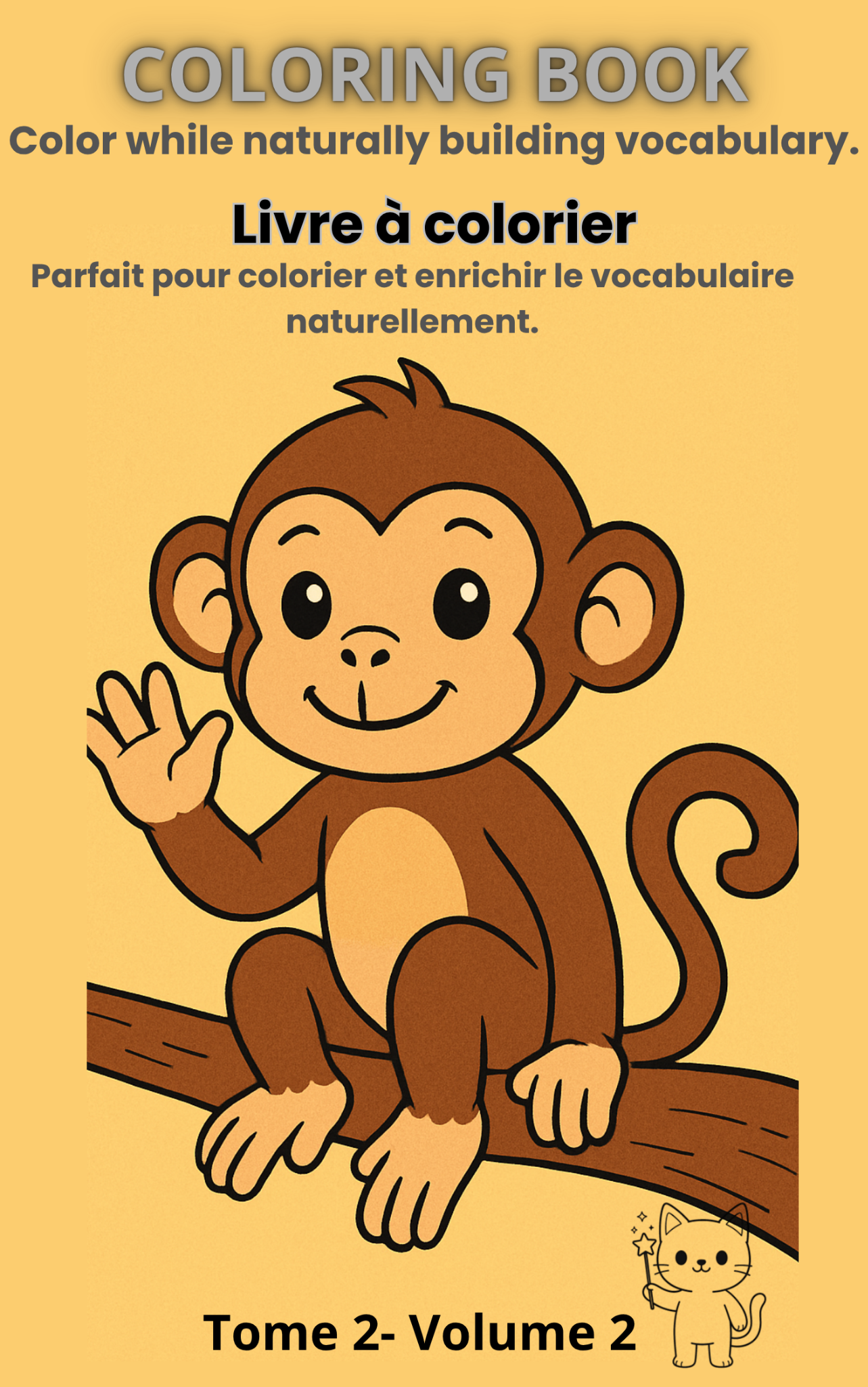 Couverture — Livre à colorier singes - Coloring Book Monkeys