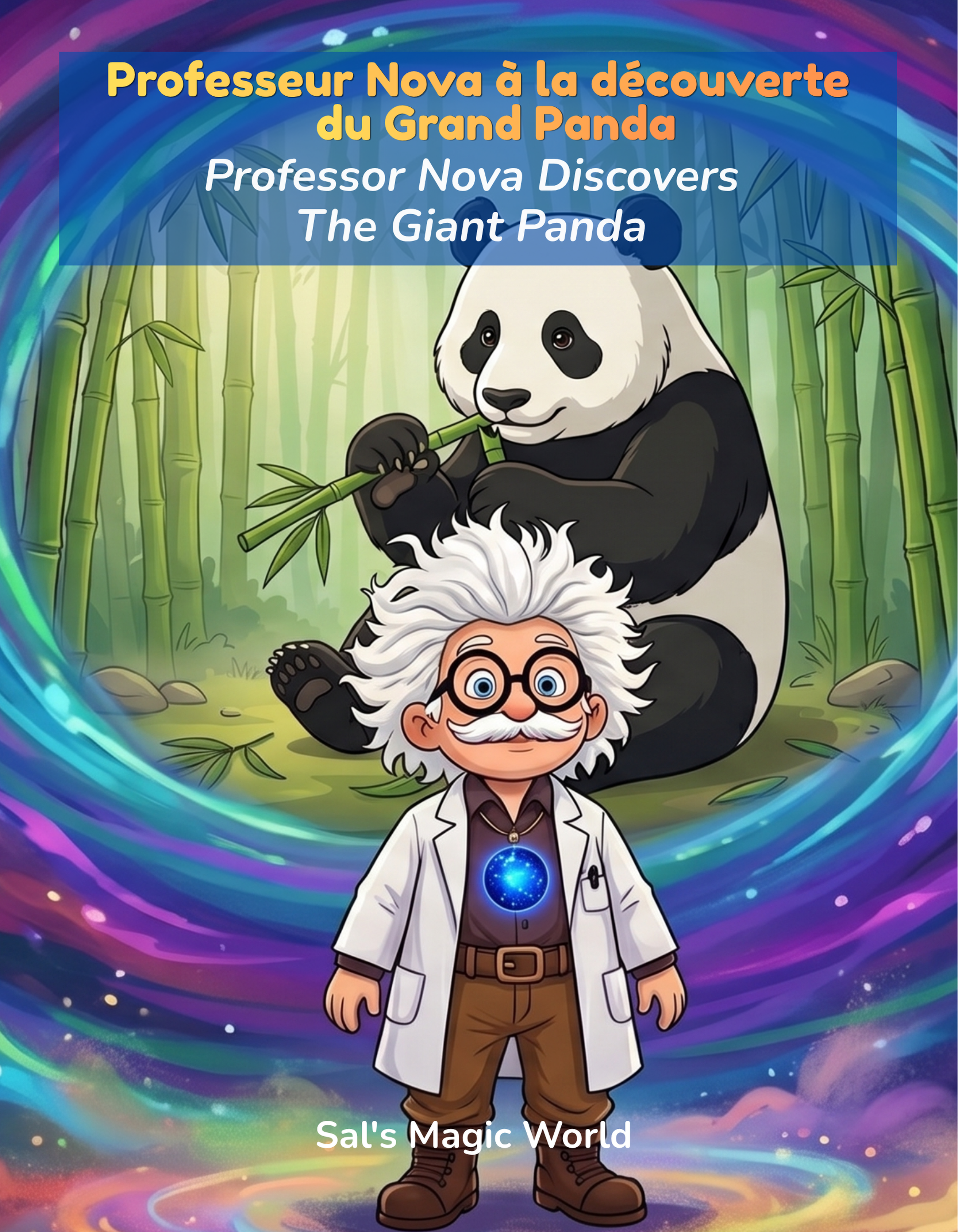 Couverture — Professeur Nova à la découverte du Grand Panda - Professor Nova Discovers The Giant Panda