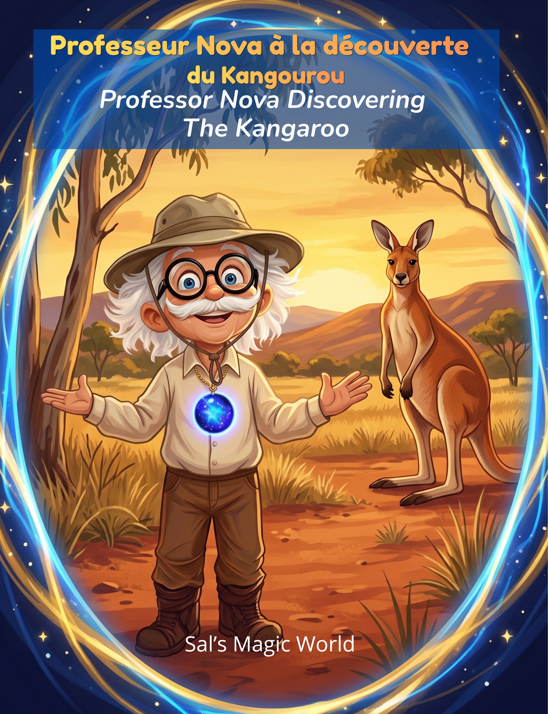 Couverture — Professeur Nova à la découverte du Kangourou - Professor Nova Discovering The Kangaroo