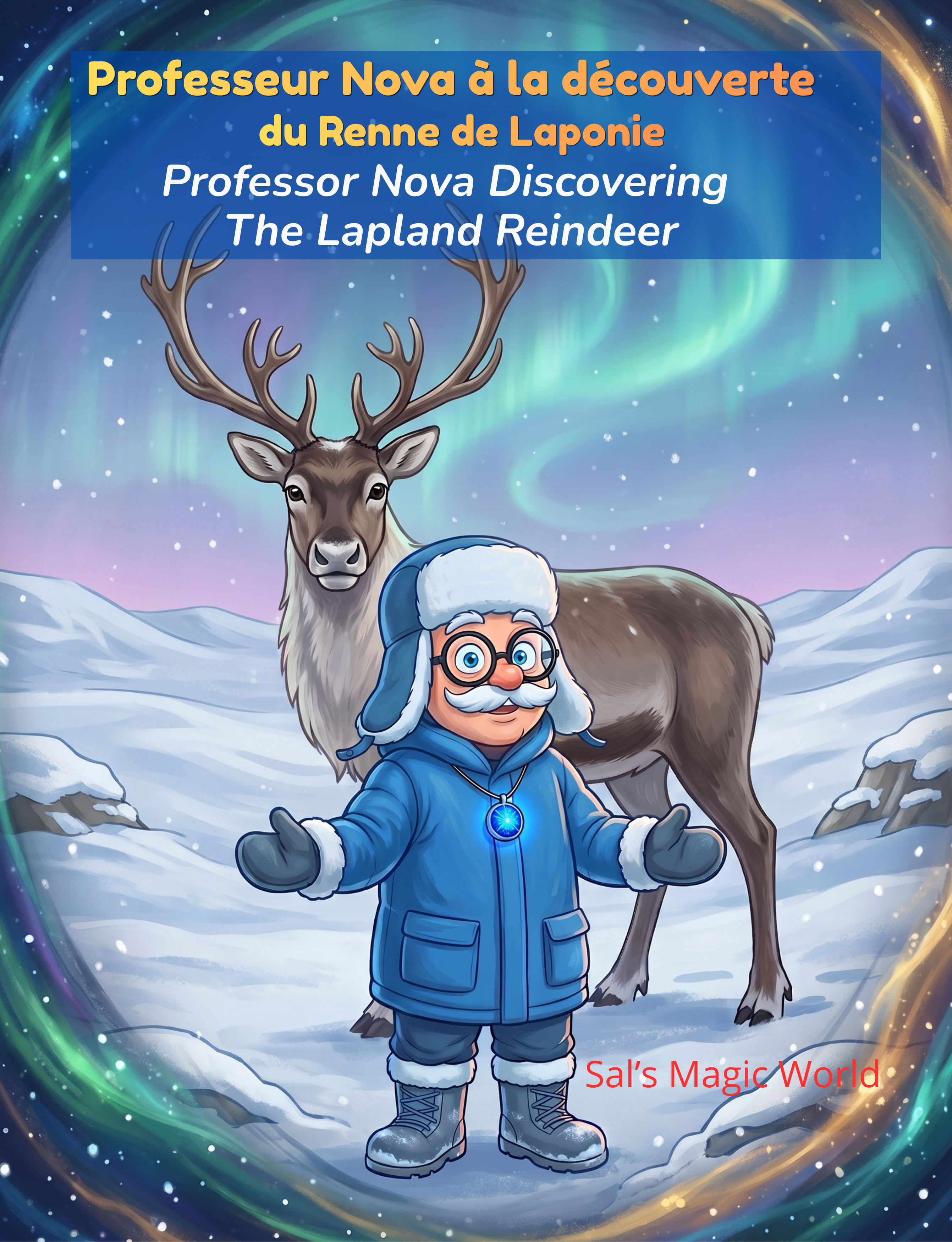 Couverture — Professeur Nova à la découverte du Renne de Laponie - Professor Nova Discovering The Lapland Reindeer